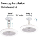 Ceiling Fan With Lights Remote Control E27 Converter Base 30W Smart Remote Control Ceiling Fan With LED Lighting For Living Room - iBuyXi.com