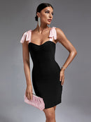 Mini Spaghetti Strap Black Bodycon Dress, iBuyxi.com