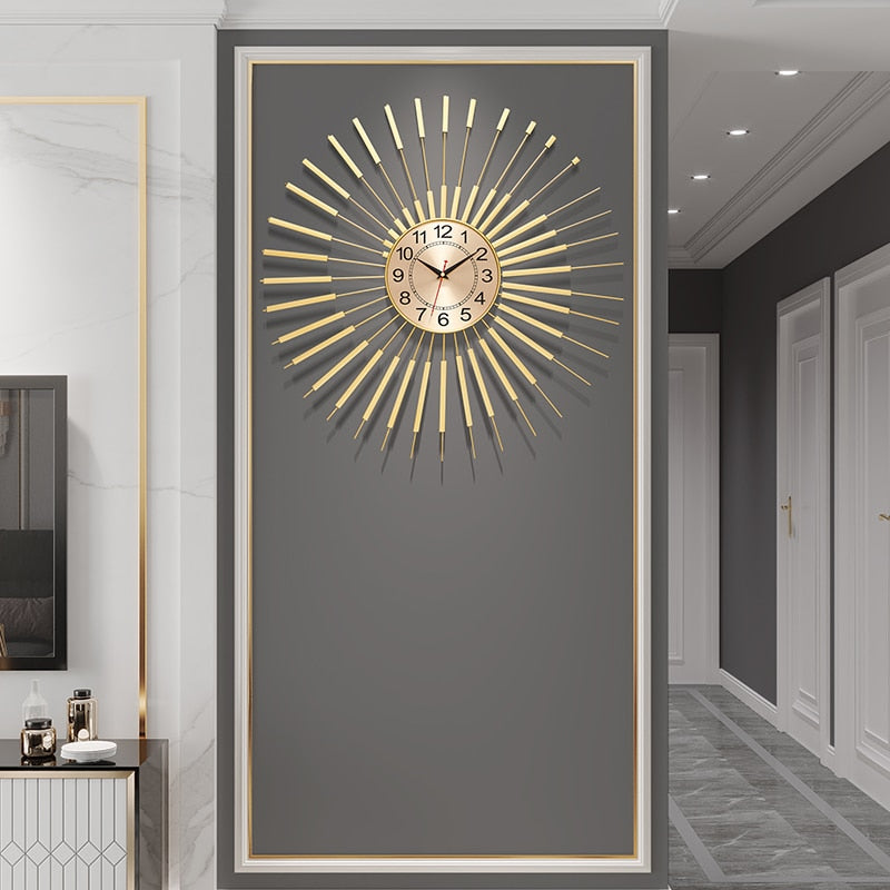 Luxury Iron Wall Light Clock For Home Decor - view 3