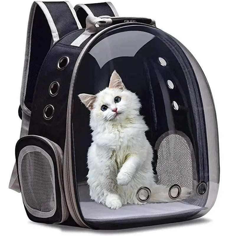 Transparent Capsule Cat Carrier Backpack - Breathable for Small Pets & Travel