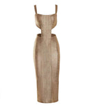Foiling Evening Glam Bandage Dress, ibuyxi.com
