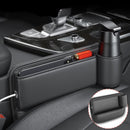 Premium Car Seat Gap Organizer Textured Pu Leather Front Seat Storage Bag with Cup Holder Auto Center Console Crevice Filler, ibuyxi.com