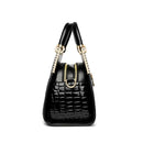 Glossy Croc Patent Leather Handbag