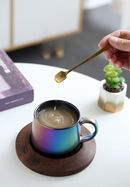 Matte Kiln Tea Cup with Walnut Plate, iBuyXi.com