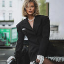 Lace Lapel Suit Mini Dress