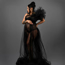 Mesh Single Shoulder Dress For Maternity Photography