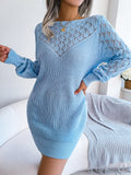 Casual Knitted Sweater Mini Dress
