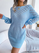 Casual Knitted Sweater Mini Dress
