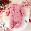Lovebug Ruffles Waffle Knit Baby Girls Footed Onesie, iBuyXi.com