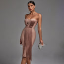 Elegant Tassel Strapless Bandage Dress, ibuyxi.com