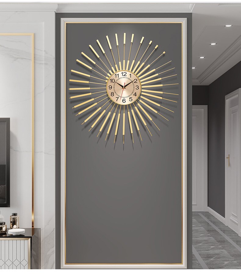 Luxury Iron Wall Light Clock For Home Decor - view 6