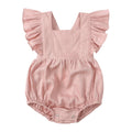 Linen Ruffles Baby Romper