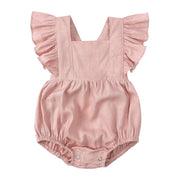 Linen Ruffles Baby Romper