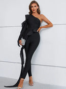 Long Sleeve Black Two Piece Flared Pant Set, iBuyxi.com