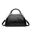 Glossy Croc Patent Leather Handbag
