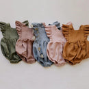 Linen Ruffles Baby Romper