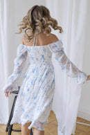 Boho Long Sleeve Camisole Off-Shoulder Chiffon Maxi Dress, ibuyxi.com