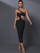 White Cut Out Midi Backless Bodycon Dress, ibuyxi.com