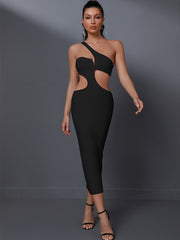 White Cut Out Midi Backless Bodycon Dress - view 2