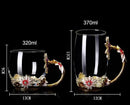 Rose Mug & Enamel Crystal Flower Tea Tumbler, ibuyxi.com