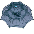 Fishing net with umbrella-like structure on a white background