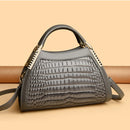 Glossy Croc Patent Leather Handbag