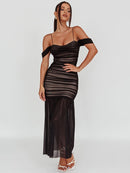 Elegant Two Layer Maxi Strapless Bodycon Dress, iBuyxi.com