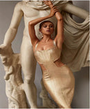 Foiling Evening Glam Bandage Dress, ibuyxi.com