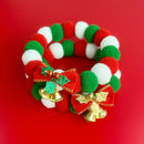 Holiday Pom Pom Bell Charm Pet Collar
