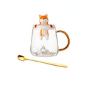 Unique 3D Dog Glass Mug Spoon Lid Gift, ibuyxi.com