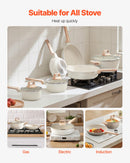 Granite Pots and Pans 17 Pieces Cookware Set