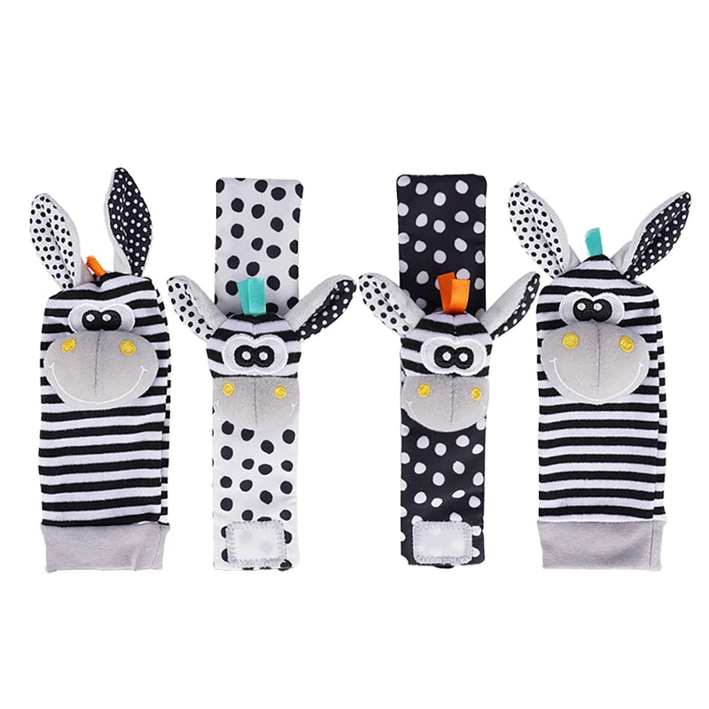 Cute Animals Wrist Rattle and Foot Finder Socks
