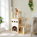 Modern Cat Tree Wooden 2-Floor Cat Condo