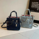 Retro Washed Denim Handbag
