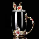 Rose Mug & Enamel Crystal Flower Tea Tumbler, ibuyxi.com