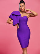 Elegant Purple One Shoulder Bandage Dress, ibuyxi.com