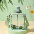 Cute Flat Bottles with Straw and Strap, iBuyXi.com