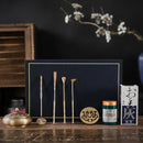 Fragrant seal incense printing pure brass incense tool set sandalwood incense spoon incense sweep incense spoon eight-piece set - ibuyxi.com
