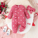 Lovebug Ruffles Waffle Knit Baby Girls Footed Onesie, iBuyXi.com