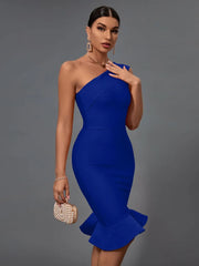 Orange Mermaid Midi Bandage Bodycon Dress, ibuyxi.com