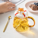 Unique 3D Dog Glass Mug Spoon Lid Gift, ibuyxi.com