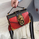 Retro Lion Head Crossbody Bag