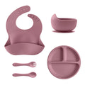 5Pcs Baby Silicone Feeding Set Round Dining Dishes, iBuyXi.com