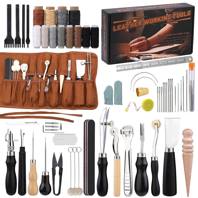 Leather Craft Tool Kit Hand Sewing Repair Kit, ibuyxi.com