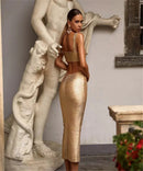 Foiling Evening Glam Bandage Dress, ibuyxi.com