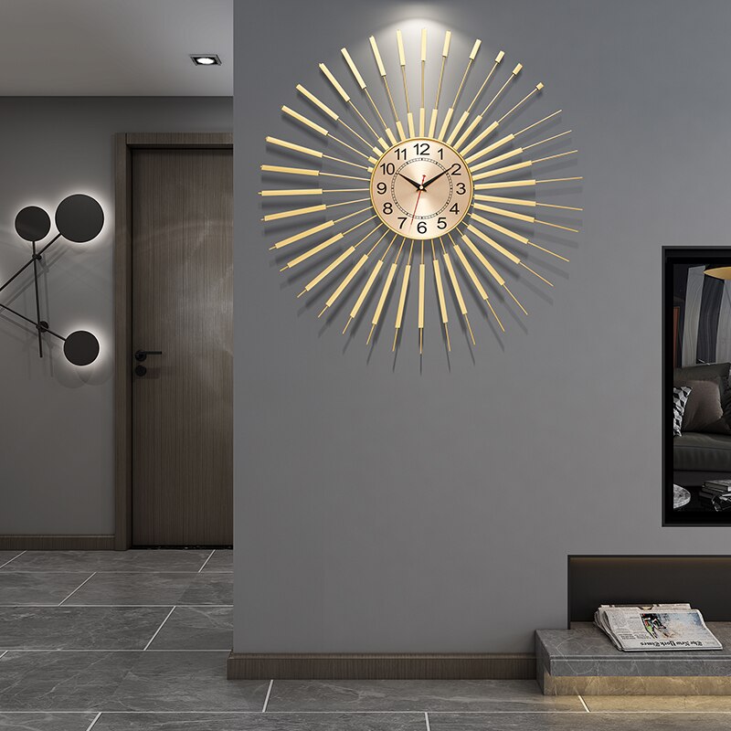 Luxury Iron Wall Light Clock For Home Decor - view 5