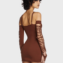 Do Not Publish - Luxury and Stylish Hollow Out Knit Mini Dress - view 5