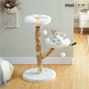 Modern Wood Flower Cushion Cat Tower