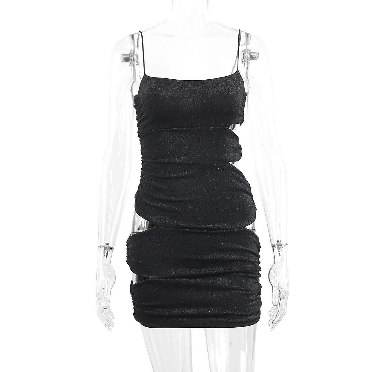 Comfy and Stylish Black Slip Short Dress, ibuyxi.com