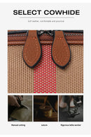 Plaid Round Leather Crossbody Bag